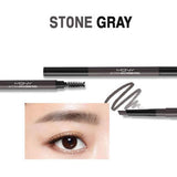 ProtoClinical k-beauty [MACQUEEN New York] My Strong Auto Eyebrow Hard Pencil 0.35g (4color) single slim eyebrow pencil centered vertically on a pale blue and gray background with soft peach corners