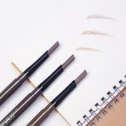 ProtoClinical k-beauty [MACQUEEN New York] My Strong Auto Eyebrow Hard Pencil 0.35g (4color) single slim taupe eyebrow pencil centered vertically on a pale blue and pink background