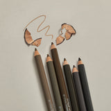 ProtoClinical k-beauty [MACQUEEN New York] My Strong Eye Brow Pencil-Hard Powder 1.2g (3color) single dark eyebrow pencil centered upright on a warm beige background