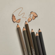 ProtoClinical k-beauty [MACQUEEN New York] My Strong Eye Brow Pencil-Hard Powder 1.2g (3color) single dark eyebrow pencil centered upright on a warm beige background