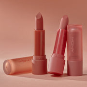 ProtoClinical k-beauty [MACQUEEN New York] Powder Matte Lipstick 3.5g (5color) multiple lipstick tubes side by side in pink and rose tones on a white background
