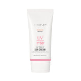 ProtoClinical k-beauty [MACQUEEN New York] UV Daily Sun Cream Travel Kit SPF50+ PA+++ (Base 30ml+Matt 30ml) light blue skincare product set on a white background