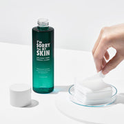 ProtoClinical k-beauty [I'm Sorry For My Skin] Relaxing Toner - Mineral Calming 200ml single upright teal toner bottle centered on a white background with pale aqua side shading