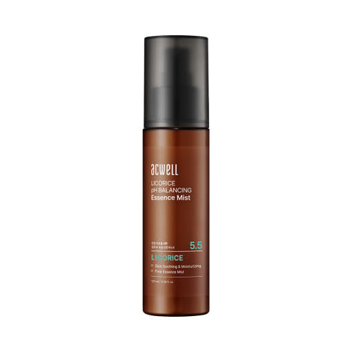 ProtoClinical k-beauty acwell Licorice pH Balancing Essence Mist 100ml square essence mist product graphic with pale neutral packaging tones