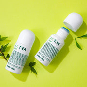 ProtoClinical k-beauty yellow-green beauty graphic with soft olive vertical bands.
