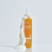 ProtoClinical k-beauty MEDIPEEL Algo-Tox Vita Cleanser 150ml single upright beige cleanser bottle centered on a light blue and white background
