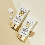 ProtoClinical k-beauty warm beige beauty product silhouette on a soft beige background.