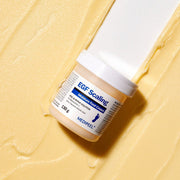ProtoClinical k-beauty MEDIPEEL EGF Scaling Moisture Foot Cream 130g single dark brown product silhouette centered low on a warm yellow background