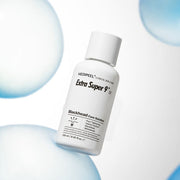 ProtoClinical k-beauty MEDIPEEL Extra Super 9 Plus Blackhead Solution 250ml in a single upright gray bottle centered on a light blue and white background