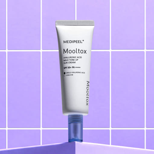 ProtoClinical k-beauty lavender beauty product detail with vertical tones on a light background.