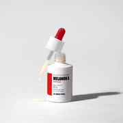 ProtoClinical k-beauty MEDIPEEL Melanon X Ampoule 30ml soft pastel skincare graphic with a blush center and pale mint edges