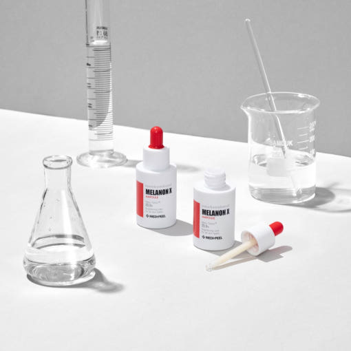 ProtoClinical k-beauty pale beige beauty packaging shapes on a light gray background.