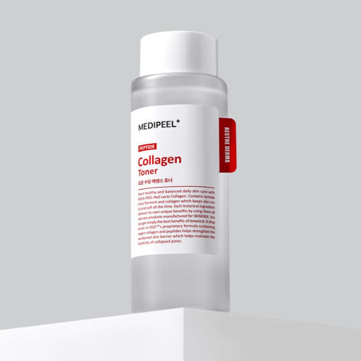 ProtoClinical k-beauty MEDIPEEL Red Lacto Collagen Soothing Essence Toner 200ml single toner bottle packaging on a clean white background