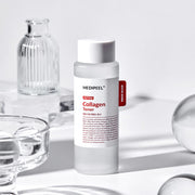 ProtoClinical k-beauty MEDIPEEL Red Lacto Collagen Soothing Essence Toner 200ml single toner bottle packaging on a clean white background