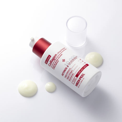 ProtoClinical k-beauty MEDIPEEL Retinol Collagen Lifting Ampoule 50ml pale lavender product detail on a light background