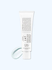 ProtoClinical k-beauty pale blue beauty graphic with a soft vertical band on a light background.
