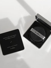 ProtoClinical k-beauty grayscale beauty graphic with two dark rounded forms on a pale background.