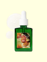 ProtoClinical k-beauty Dr.Althea Gentle Vitamin C Serum 30ml single upright olive serum bottle centered on a pale yellow background with soft white corners