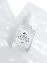ProtoClinical k-beauty pale blue beauty graphic with a centered vertical soft-edged band on a light background.