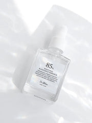 ProtoClinical k-beauty pale blue beauty graphic with a centered vertical soft-edged band on a light background.