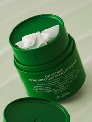 ProtoClinical k-beauty deep green beauty graphic with a centered vertical form on a pale background.