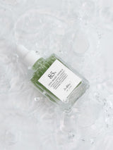 ProtoClinical k-beauty soft gray beauty graphic with a centered oval form on a pale blue and white background.