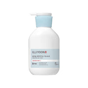 ProtoClinical k-beauty ILLIYOON Ceramide Ato Lotion 300ml single centered pale blue lotion bottle on a white background with soft blue side accents.