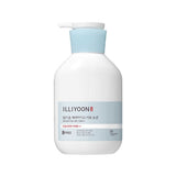 ProtoClinical k-beauty ILLIYOON Ceramide Ato Lotion 580ml single centered pale blue lotion bottle on a white background with soft blue side accents.