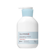 ProtoClinical k-beauty ILLIYOON Ceramide Ato Lotion 580ml single centered pale blue lotion bottle on a white background with soft blue side accents.