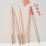 ProtoClinical k-beauty colorgram All In One Aegyo-Sal Maker 0.35g single slim undereye maker package standing upright with a beige upper section and dark brown lower section on a pale cream and pink background