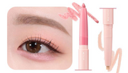 ProtoClinical k-beauty colorgram All In One Aegyo-Sal Maker 0.35g three warm taupe, peach, and cream swatches side by side on a pale pink background