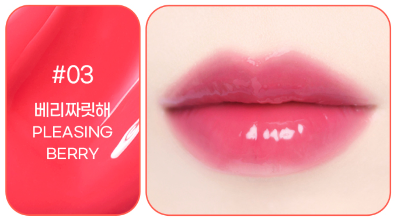 ProtoClinical k-beauty colorgram Fruity Glass Stick 1.8g rose-pink shade graphic with coral and mauve color blocks in a wide horizontal layout