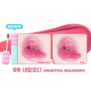 ProtoClinical k-beauty colorgram Fruity Glass Tint 2.8g 10-shade lip tint lineup with multiple colors shown together in a square layout