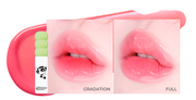 ProtoClinical k-beauty colorgram Fruity Glass Tint 2.8g single soft pink lip tint swatch in a wide horizontal band on a pale mint and blush background