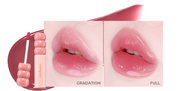 ProtoClinical k-beauty colorgram Fruity Glass Tint 2.8g single muted rose lip tint swatch in a wide horizontal band on a pale mint and blush background
