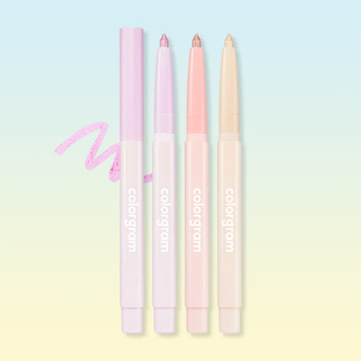 ProtoClinical k-beauty colorgram Glitter Undereye Maker 2g single slim makeup pencil centered upright in warm brown on a white background
