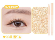 ProtoClinical k-beauty colorgram Glitter Undereye Maker 2g single warm beige undereye maker package centered upright on a pale cream and yellow background