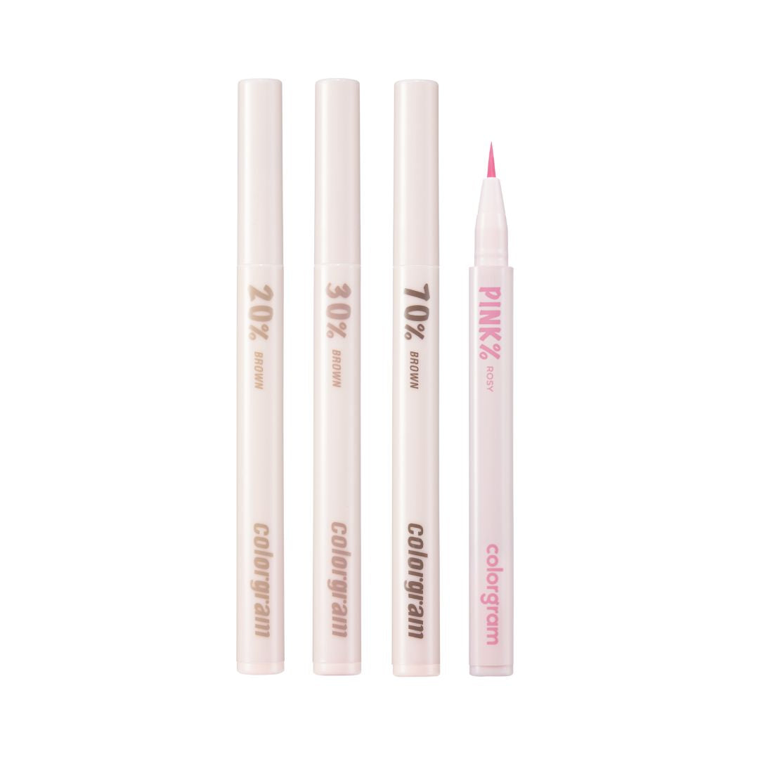 ProtoClinical k-beauty colorgram Shade Re-Forming Brush Liner 0.5g shown in slim liner packaging centered on a clean white background.
