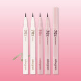 ProtoClinical k-beauty colorgram Shade Re-Forming Brush Liner 0.5g shown in warm pink liner packaging on a soft pink background.