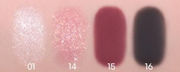 ProtoClinical k-beauty colorgram Single Cube Eyeshadow pale pink and deep plum shadow panels on a soft gradient background