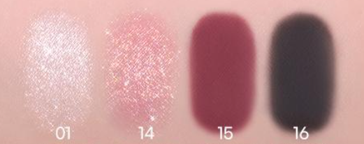 ProtoClinical k-beauty colorgram Single Cube Eyeshadow pale pink and deep plum shadow panels on a soft gradient background