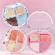 ProtoClinical k-beauty colorgram Tintin Dory Eyeshadow Palette 4g square eyeshadow palette compact with multiple shade pans on a soft pastel background