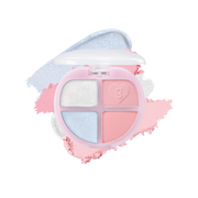 ProtoClinical k-beauty colorgram Tintin Dory Eyeshadow Palette 4g square eyeshadow palette compact with multiple shade pans on a soft pastel background