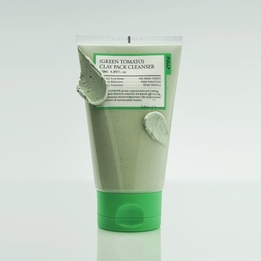 ProtoClinical k-beauty FULLY GREEN TOMATO CLAY PACK CLEANSER 120ml packaging shown on a white background with visible front label details