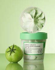 ProtoClinical k-beauty pale green beauty product silhouette with muted blue-gray side tones on a light background.