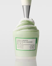 ProtoClinical k-beauty light green beauty graphic with dark olive vertical bands on a pale background.