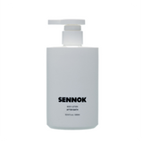 SENNOK Body Wash After Bath 300ml by ProtoClinical shown as a dark body wash bottle silhouette on a soft white background for a k-beauty body care product.