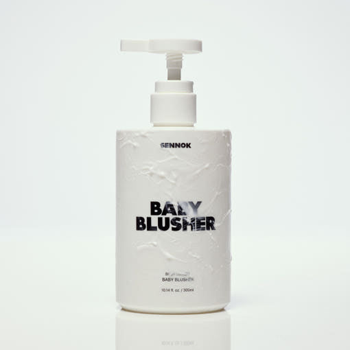 ProtoClinical k-beauty SENNOK Body Lotion Baby Blusher 300ml body lotion bottle silhouette on a soft light background.