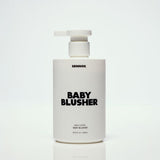SENNOK Body Lotion Baby Blusher 300ml by ProtoClinical shown as a pale body lotion bottle silhouette on a soft cream background for a k-beauty body care product.