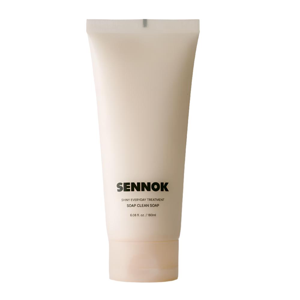 ProtoClinical k-beauty SENNOK Shiny Everyday Treatment Soap Clean Soap 180ml front-facing bottle packaging on a light background.